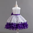 thumbnail image 5 of Girl Ruffle Tiered Tutu Gown Flower Girl‘s Sleeveless Lace Princess Dresses with Big Bowknot Party Ball Tulle Pageant Gowns for Wedding, Birthday, Christmas - 3-10T, 5 of 5
