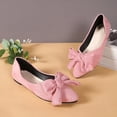 thumbnail image 4 of Wdhugt Women'S Casual Pointed Toe Flat Shoes With Bow Detail Flocked Upper Eu 35 Us 5 Foot Length 8.86 Inches Pink, 4 of 8