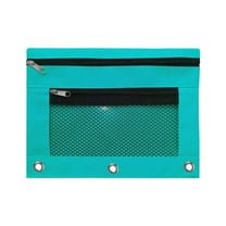 Yhmxh Pencil Pouch for 3 Ring Binder, Pencil Case with 9 Zipper Pockets and Clear Window, Big Capacity Pencil Bag, Fabric Zipper Pouch(Purple)