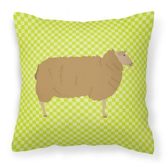 Carolines Treasures BB7803PW1414 East Friesian Sheep Green Fabric Decorative Pillow, 14 x 14 in.