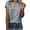 Gray, variant on IROINNID Women's Round Neckline T-Shirt Short Sleeve Casual Tops Women Tops 4th Of July