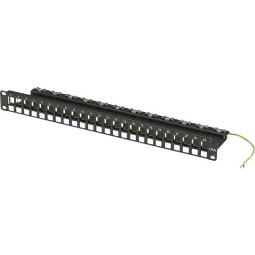 Black Box Cat6a Blank Patch Panel, 24-port, 19", 1.75"h, 1u - 24 - 24 Port[s] - 24 X Rj-11 - 1u High - 19" Wide - Rack-mountable (jpmt700a)