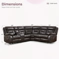 thumbnail image 6 of Bonzy Home 5‑Seat Reclining Chair Sofa with Center Console, Hidden Storage & Cup Holders Couch for Living Room & Meeting Room, 6 of 9