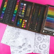 Art 101 Deluxe Multifunctional Art Set / Kit with 168 Pieces in a Wood Case for Children to Adults
