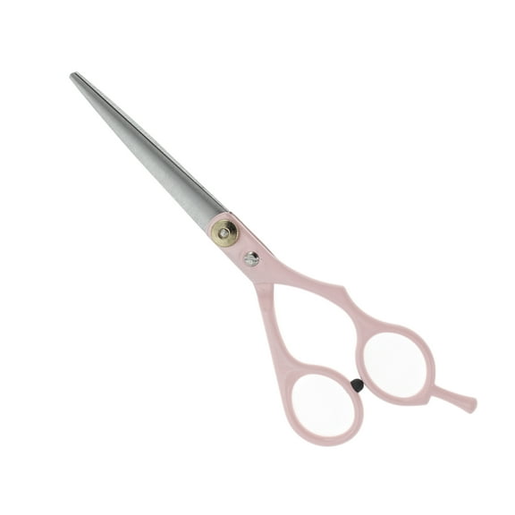 Unique Bargains 1 Pc Flat Shears Hair Cutting Scissors for Hair Styling Pink Silver Tone