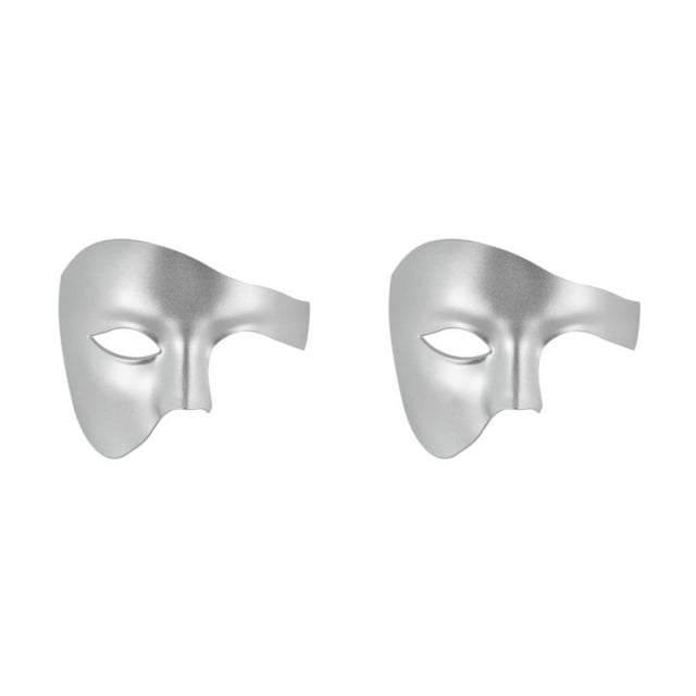 Wisewang Masque Demi-Visage à Grand Application pour Diverses Occasions Masques Demi-Visage de Mascarade Faits de Plastique Argent 2 Ensembles