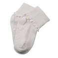 thumbnail image 4 of Sierra Socks Toddler Girl Ruffle Socks, Newborn White Socks, Seamless Toe Non Skid 3 Pair Pack Socks, 4 of 8