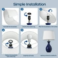 thumbnail image 6 of 19”Ceramic Table Lamp Set of 2, Modern Bedside Lamps for Nightstand, Bedroom, Living Room with Rocker Switch,Navy Blue, 6 of 7