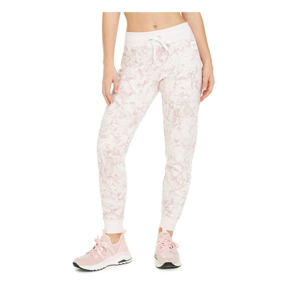 CALVIN KLEIN Womens Pink Printed Active Wear Pants Size: L