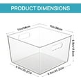 4 Pack Extra Large Clear Plastic Storage Bins,11x11 Cube Acrylic
