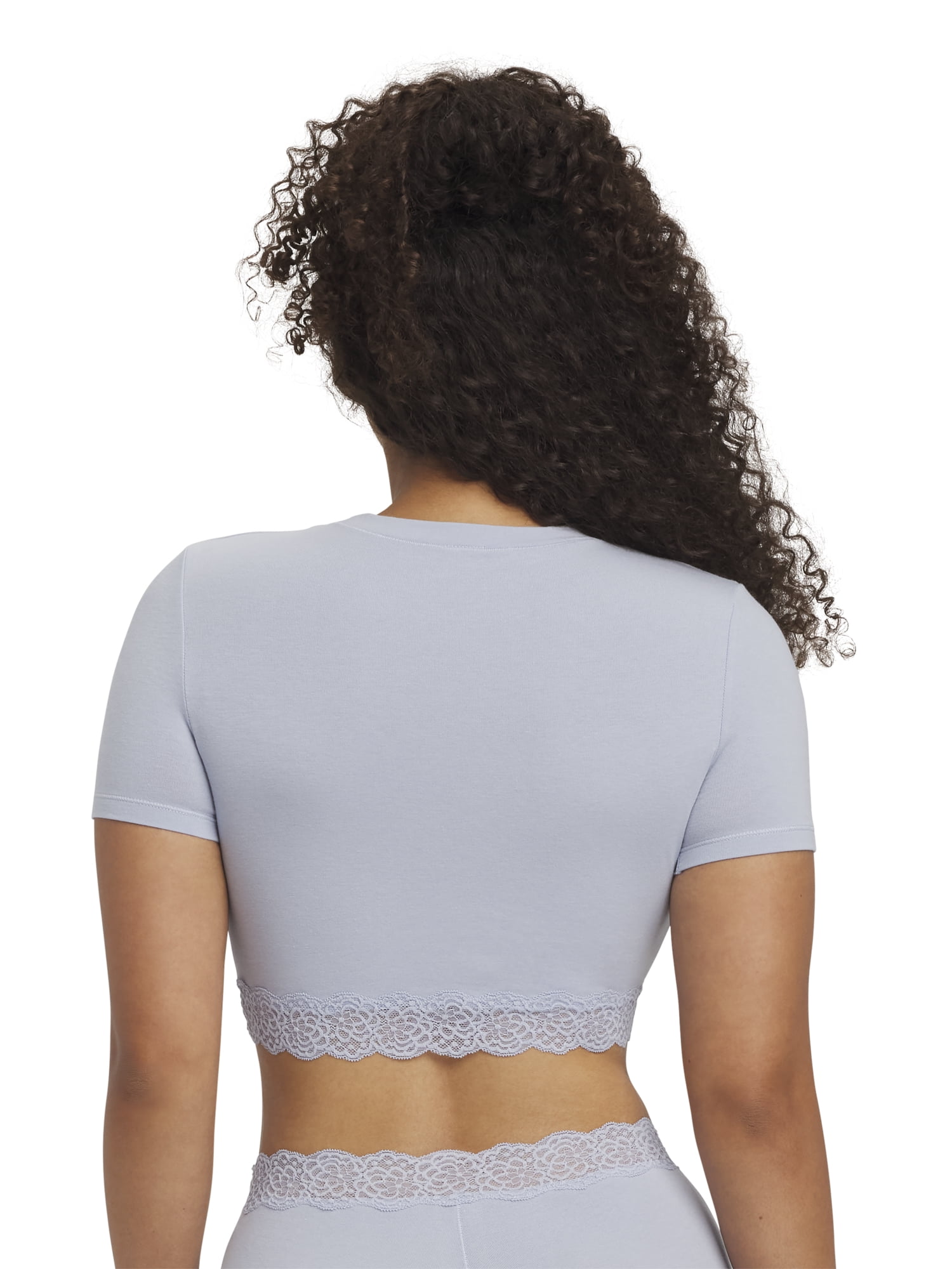 Mills by Millie Bobby Brown Women's Lacy Cotton Baby Tee, Sizes XS-XXXL