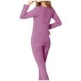 thumbnail image 5 of Htigea Soft Thermal Underwear Sets for Women Lightweight Long Johns Base Layer Pajamas Warm Top and Bottom 2 Pack Purple XXXL, 5 of 5