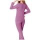 thumbnail image 5 of Penkiiy Conjunto de ropa interior térmica para mujer, conjunto de ropa interior térmica de mujer, invierno más vellón grueso cálido largo pijamas de fondo de pezón Johns, 5 of 5