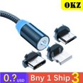 thumbnail image 2 of Cable magnético OKZ 2M, cargador Micro USB tipo C para teléfonos Android, Cable de carga magnética de carga rápida para iPhone 12 11 Pro XS Max Tan Jianjun unisex, 2 of 2