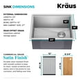 thumbnail image 6 of KRAUS Kore 23" Undermount Workstation 16 Gauge Single Bowl Stainless Steel Kitchen Sink with Accessories, 6 of 8