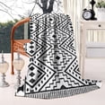 thumbnail image 2 of Black Geometric Diamond Pattern Blanket,Comfortable Soft Flannel Throw Blanket,All Season,Warm Lightweight Blankets for Sofa Bed Couch Living Room Chair,60"x80", 2 of 4