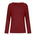 thumbnail image 4 of EchfiProm Crew Neck Tops for Women Plain T-Shirts Casual Pullover Basic Long Sleeve Womens Relaxed Fit, 4 of 8
