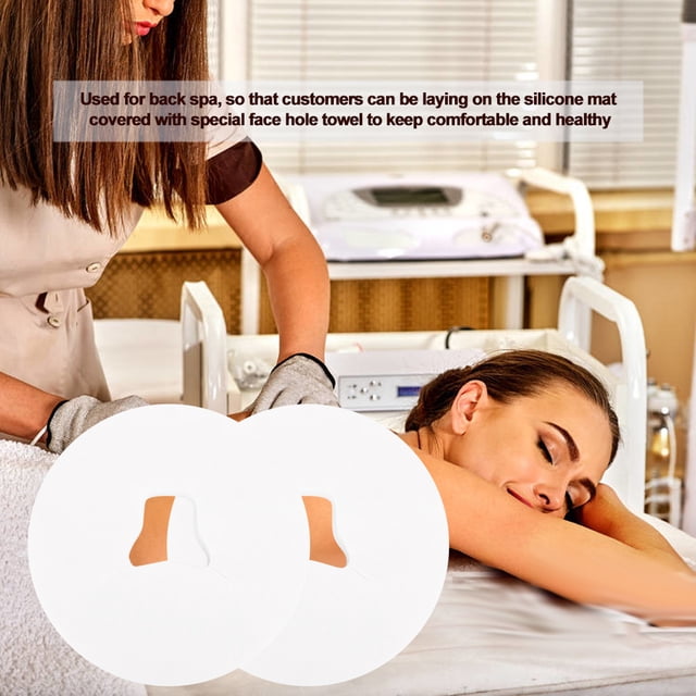 100pcs Desechables Cojín de Masaje Facial 29cm / 11.4 PulgadasNo Tejido Reposacabezas Almohada Almohada Cojín Ultra Suave, Lujoso, Antideslizante Cara Reposa Cunas Cubre para Salón SPA Khall JM08006