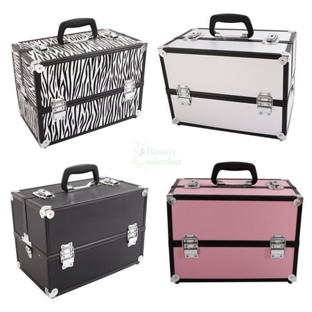 Zimtown Makeup Train Case Portable Professional Cosmetic Organizer for Artist Durable Aluminum frame with Locks and Folding