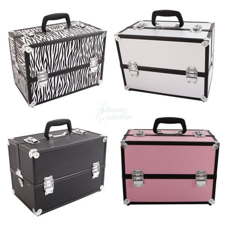 Cosmetic Train Case - Zimtown Makeup Train Case Portable Professional Cosmetic Organizer for Artist Durable Aluminum frame with Locks and Folding Trays