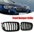 thumbnail image 2 of Gloss Black Front Bumper Kidney Grille Grill Fit for BMW X3 X4 F25 F26 2014-2017, 2 of 7