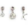 Darice Mix & Mingle Letter K Group Alphabet Charms, 3 Count
