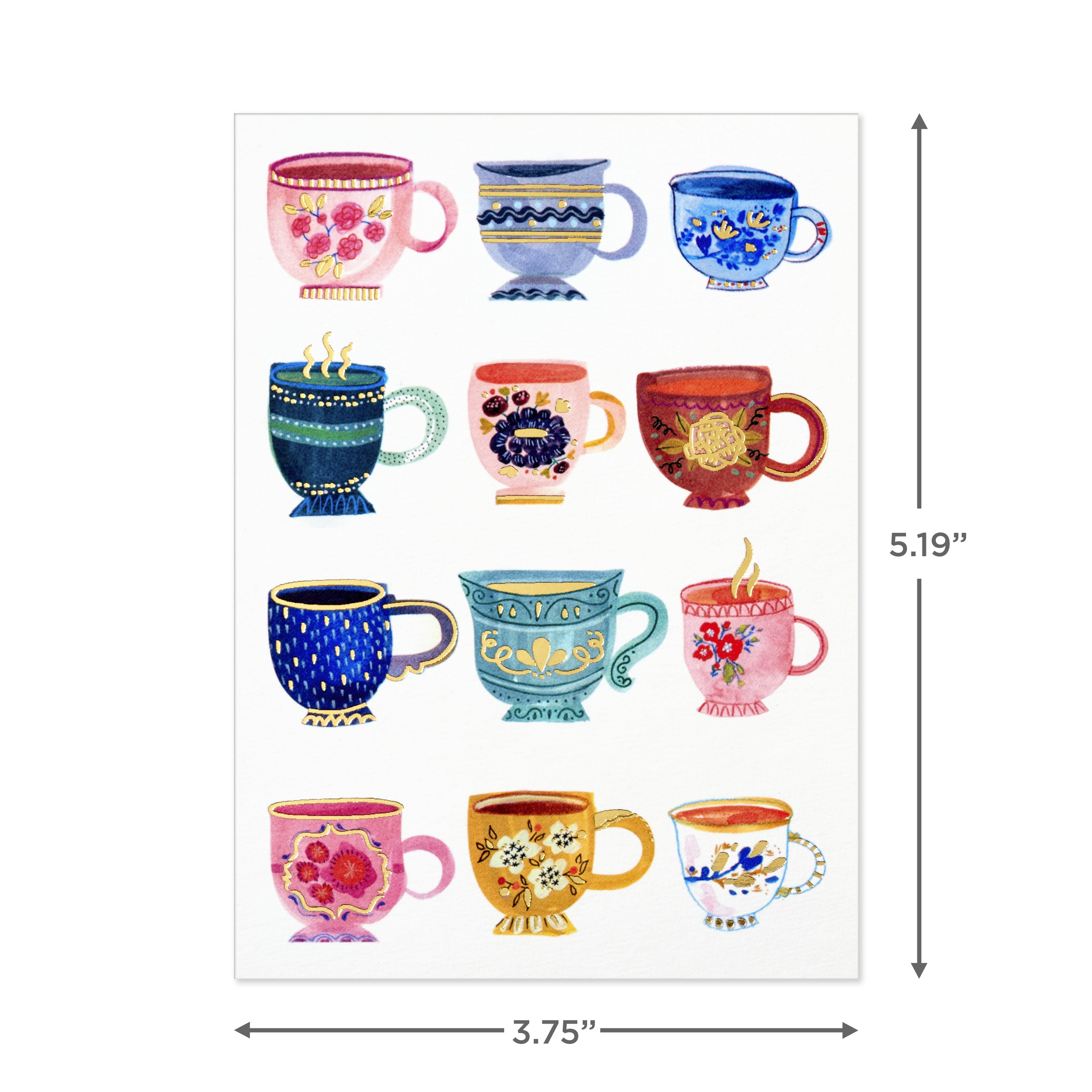Hallmark Note Cards (Teacups), 12 ct.