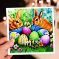 thumbnail image 7 of 3drose, Happy Easter. Two Ginger Rabbits or Bunnies Greet You from the Garden, 12 Greeting Cards with Envelopes, 7 of 7