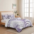 thumbnail image 5 of Quilts Full Size, Coastal Shell Purple Soft Comforter Bedding Set for Bed, Summer Ocean Shell Beach Lightweight Quilted Bedspread with Pillow Cover(2 Pieces) for All Season, 78x90 Inch, 5 of 9