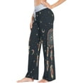 thumbnail image 2 of Women's Dreamcatcher Moon Star Zodiac Pajama Pants, Casual Pajama Bottoms Lounge Pants Wide Leg, 2 of 7