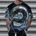 thumbnail image 2 of Men's T-Shirts Dragon Summer Animal Themed Short Sleeve Daily Breathable Refreshing Lightweight Trendy Tee Shirts Sizes S, 2 of 4