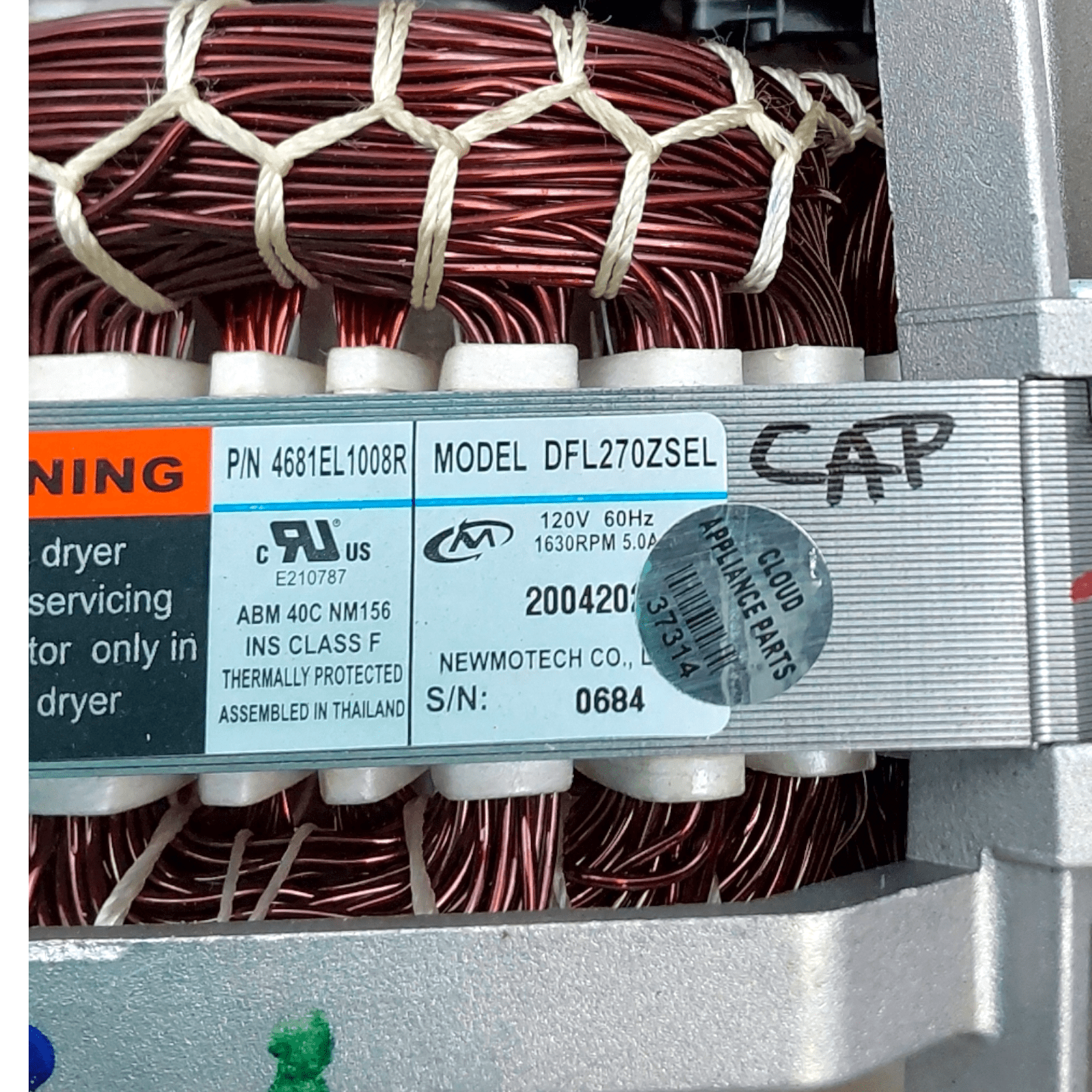 Open Box Dryer 4681EL1008R Genuine Motor Assembly Accessories