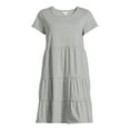 thumbnail image 5 of Time and Tru Women's and Women's Plus Tiered Cotton Mini Dress, Sizes XS-4X, 5 of 5