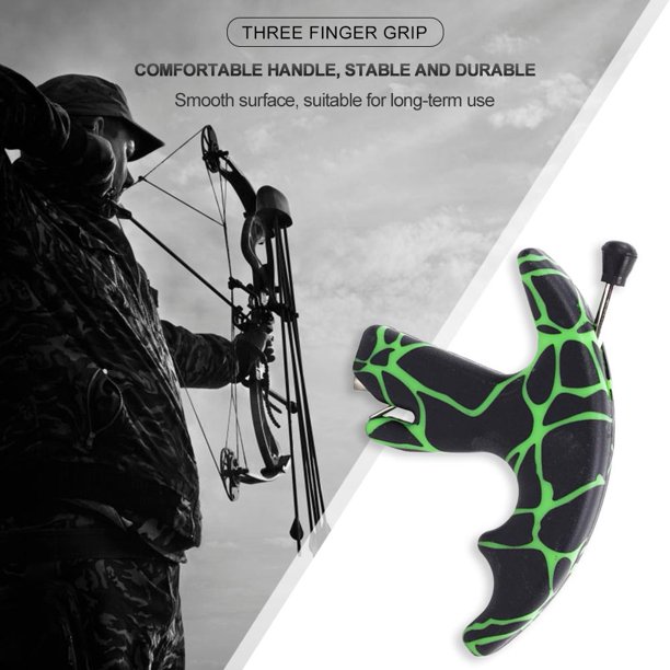 Ayuda De Liberación De Tiro Con Arco Tmvgtek Herramienta De Tiro Con Arco De Caza De 3 Dedos, Ayuda De Liberación De Tiro Con Arco Con Agarre De Pulgar (Verde)