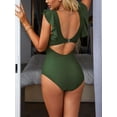 thumbnail image 6 of Charmo Ruffled One Piece Swimsuit for Women High Cut Bathing Suits Backless Monokini Swimwear, 6 of 7