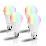 Smart Light Bulb A19, Dimmable WiFi E26 Smart LED Bulb 10W, Works with Alexa, Echo, Google Home and Siri, RGB + Tunable Soft to Cool White (2700k-5000k), A19 Light, 60W Equivalent, 800 Lumen (4 Pack)