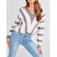 thumbnail image 5 of Suéter PRETTYGARDEN 2025 para Mujer con Cuello en V a Rayas Gris Talla M, 5 of 7