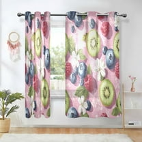 Yayeee Window Curtains Set of 2 for Living Room Light Filtering 63"x42", Pink Blueberries