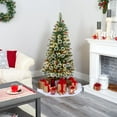 thumbnail image 4 of Nearly Natural 5ft. Frosted Swiss Pine Artificial Christmas Tree with 200 Clear LED Lights and Berries, 4 of 7