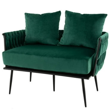 Topcobe Modern Loveseat Sofa Upholstered Dutch Velvet Sofa Couch, Chair Bed Sleeper for Adults, Couches for Living Room, Green