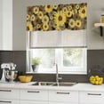 thumbnail image 4 of 2 Pack Valances for Window, Spring Daisy Short Curtains for Kitchen Bedroom Living Room, Botanical Brown Yellow Flowers Oil Painting Rod Pocket Small Window Treatment Valance Drapes 60 x 18 Inch, 4 of 8