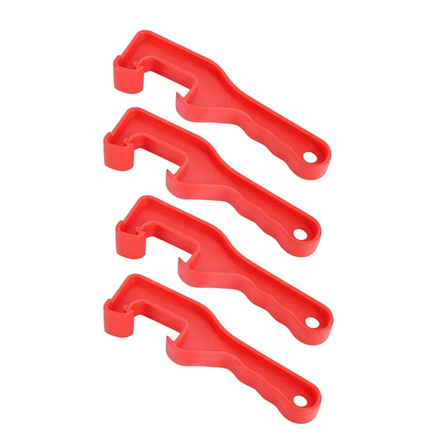 4pcs Open Lid Wrench Plastic Bucket Universal Open Bucket Opener Paint Bucket Opener Tools Effortless Efficient (Red)