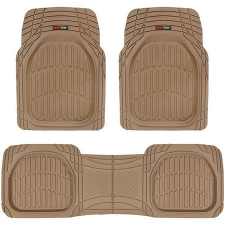 Deep Dish MT-923 Beige Heavy Duty 3 Piece All Weather Rubber Car Floor Mats