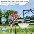 thumbnail image 4 of Climbing Dome,12FT Dome Climber with Hammock, Outdoor Play Equipment for 3 to 10 Children, Supports Jungle Gym up to 1,200 lbs, Rust Resistant, Easy to Assemble, Gift for Kids, Blue+Gray, 4 of 9