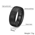 thumbnail image 2 of PAMTIER Men's Stainless Steel 8MM Personalized Rhombic Faced Classic Plain Wedding Band Biker Ring European and American Style Black Size 6, 2 of 5