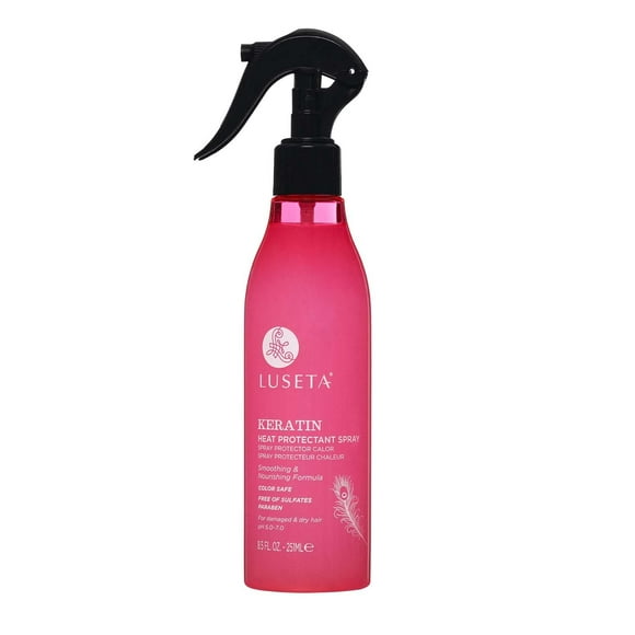 Luseta Keartin Spray protector contra el calor para el cabello, tratamiento suavizante y nutritivo de protección térmica para cabello seco y dañado, control del encrespamiento, reparación de puntas ab
