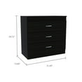 thumbnail image 3 of Nmkwnr 3 Drawer Dresser with Metal Hardware, Black, 3 of 5