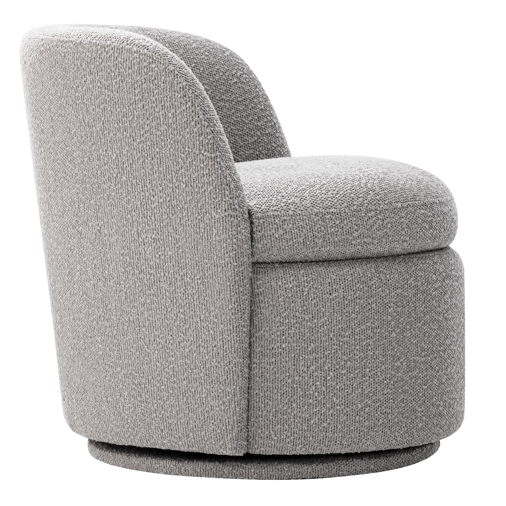 CHITA Swivel Accent Chair Armchair, Round Barrel Chairs in Fabric for Living Room Bedroom, Boucle Accent Chair, White