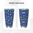 thumbnail image 3 of Picia sea animals with palm tree Pattern 20 oz Tumbler Stainless Steel Vacuum Insulated Coffee Ice Cup Double Wall Travel Flask Dual Lid Water Bottle, Eco-friendly Car Cup-Without Straw, 3 of 8