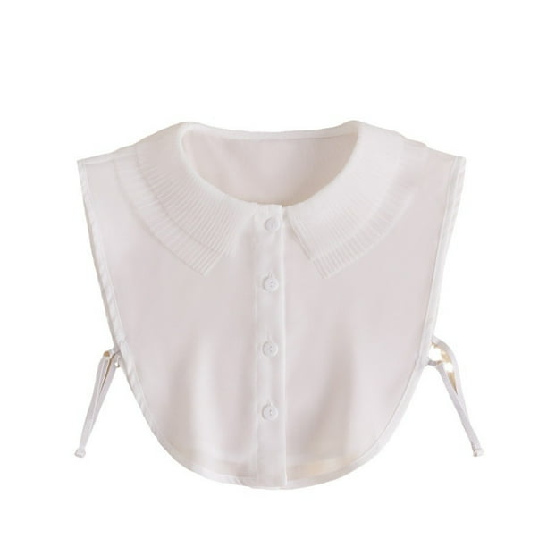 Cuello plisado desmontable para vestidos y suéteres de mujer